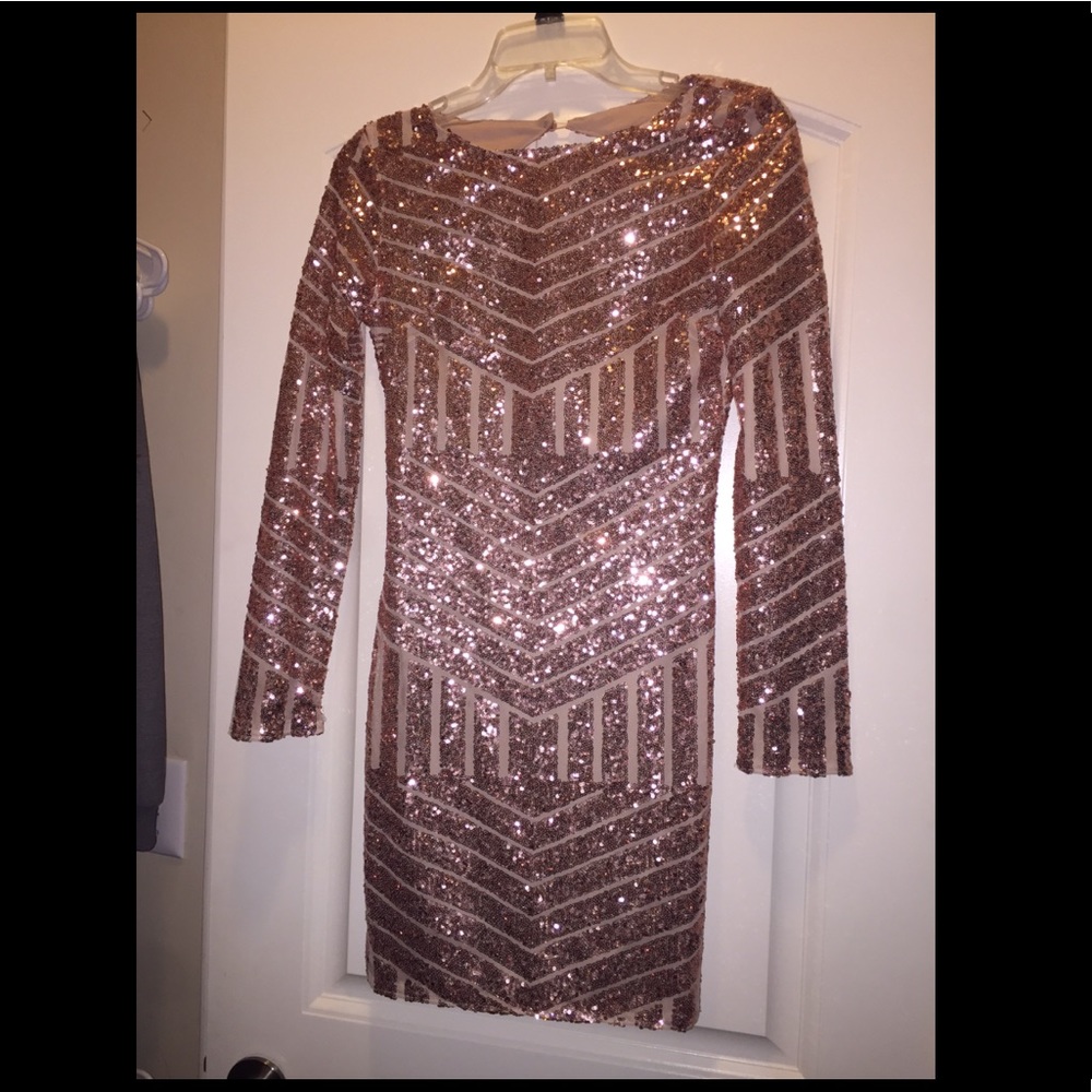 Sequin long sleeve dress